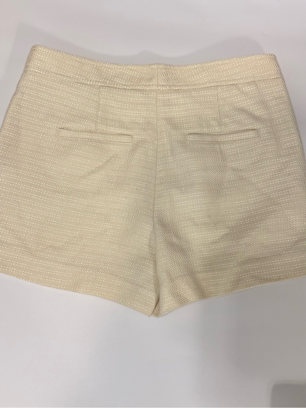 Vintage Banana Republic Cream Tweed Hi Rise Shorts Old Money Coastal Chic Size 2 - Picture 3 of 8